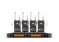[UK Plug] GOCHANMI Z04 UHF 4 Channel Wireless Headset Microphone System For Speech Karaoke Party Sta