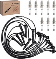 Set of 8 PCS Ignition Spark Plug Wires 671-8095 RC-FDZ048 & 8 Iridium Spark Plugs Set Compatible wit