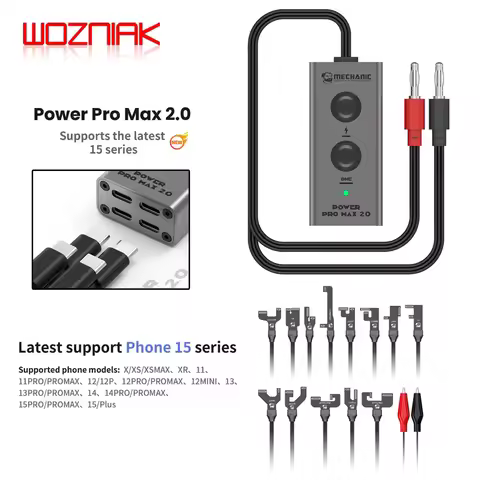 MECHANIC Power Pro Max 2.0 Power Supply Test Cable Type-C Input with 15 FPC One-button Start Boot Li
