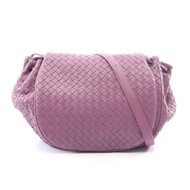 【二手】Bottega BOTTEGA VENETA紫色皮革編織翻蓋肩背包，女款
