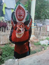 Barongan anak kecil - Barongan Anak umur 10 Devil asli 1 set Anak2 Laki laki Pecut Bopo 2 meter asli
