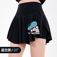 Victor Badminton Dress Sports Short Skirt Tennis Table Tennis Volleyball Skirt Bottom Anti Shining Skirt Mesh Skirt