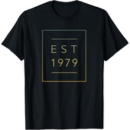 Men's cotton T-shirt EST - 1979 - 79 - Aesthetic - Birthday - Anniversary T-Shirt