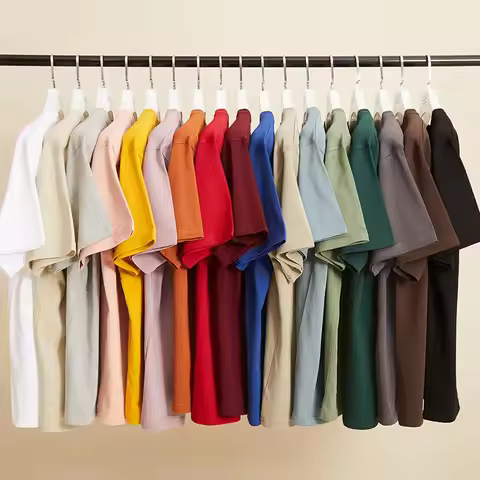 Sypcman Men's Oversized T-Shirt 9.9oz 280 Grams Heavy High Quality Short Sleeve Cotton Tee Solid Col