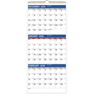 Kalendar Dinding 2026 - Kalendar 3 Bulan 2026 Vertikal, Jan 2026 - Dis 2026, Kalendar Dinding 3 Bula
