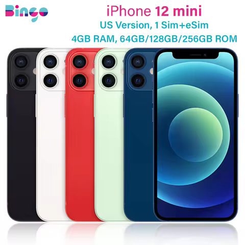 iPhone 12 mini A2176 64GB 128/256GB ROM 4GB RAM 5.4" Super Retina XDR OLED Face ID A14 Bionic eSIM 1