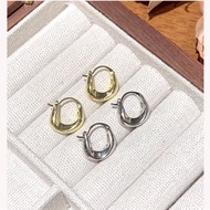 Earrings Silver Hoop Gold-Curl Earring 02