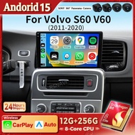 Android 15 Carplay Auto 2K Screen Multimedia Player For Volvo S60 V60 2011 - 2020 Car Radio 2Din Aut