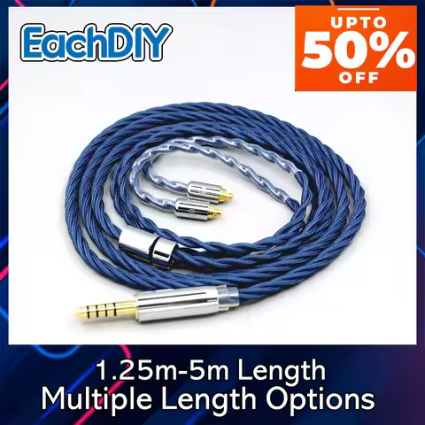 Full Sleeved Alloy Earphone Cable Pure 99% Silver For AKG N5005 N30 N40 MMCX OCC Graphene 8619