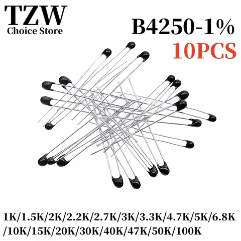 TZW 10PCS NTC Thermistor Thermal Resistor MF52 NTC-MF52AT 1K 2K 3K 4.7K 5K 6.8K 10K 15K 20K 30K 50K 