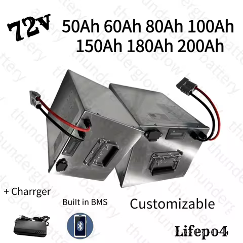 Lifepo4 72V 50Ah 60Ah 70Ah 80Ah 100Ah 150Ah 180Ah 200Ah Lithium Battery for Motorcycle Tricycle Elec