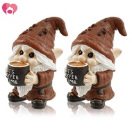 2Pcs Resin Coffee Gnome Figurine 3D Elf Dwarf Figurine Add Fun Coffee Gnome Set for Home Decor SHOPS