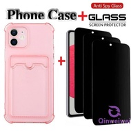 2in1 1PCS Phone Case+2PCS Anti Spy Privacy Tempered G Vivo Y03 Y18 Y18E Y28 Y27 Y36 Y16 Y02S Y17s Y1