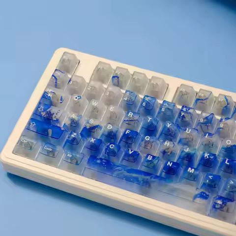 Cherry Profile ABS Frosted Transparent Wave Keycaps 87 Keys for 64 68 75 84 87 Mechanical Keyboard