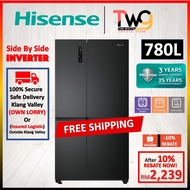 [FREE SHIPPING] Hisense 780L Side By Side 2 Door Inverter Refrigerator Fridge 双门冰箱 RS868N4ASV RS869N