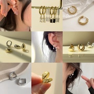 Love2Self EK2 Minimalist Gold Silver Hoop Earrings for Women Zirconia Helix Heart Butterfly Flowe