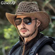 [Sunshade Sunscreen] Outdoor Straw Hat Men Summer Seaside Beach Hat Western Cowboy Hat Men Sun Hat S