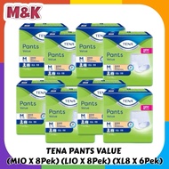 TENA PANTS VALUE (M10 X 8Pek) (L10 X 8Pek) (XL8 X 6Pek)