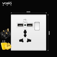 VOLLIA Rimless 13amp Wall Socket Panel 1/2/3/4 Gang 1/2 Way Electrical Modern light Switch Off/on La