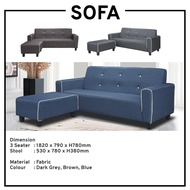 Sofa 3 Seater With Stool Fabric Sofa