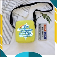 Mp Children's Koran and School Sling Bag with Muslin Motif Fashion Reading Bismillah Unisex Fashion 