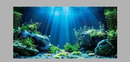 Tranh Bể Cá 3D Decal Dán Hồ Cá Mẫu Thủy Sinh Phù Hợp Hồ Nuôi Cá Benta Tặng Tem Cảnh Báo