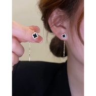 HIJAU AT74 Buy 68K get free bonus (COD) Lucky four-leaf clover green tassel earrings