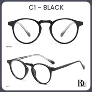 Robins- Kacamata Minus Bulat Anti Radiasi Blueray Photocromic Bluecromic TR90 Pria Wanita 8023