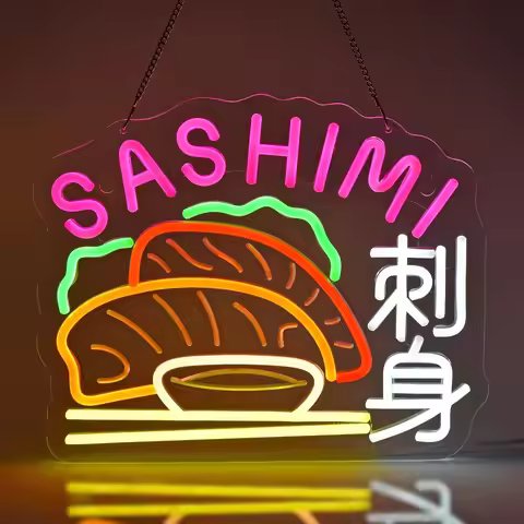 Sashimi Neon Sign LED Neon Light for Store Restaurant Japan Cuisine Seafood Cuisine Sushi Restaurant