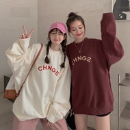 CHNGE Women's Sweatshirt - Sweater with wide sleeves, round neck hoodie with Ulzzang personality