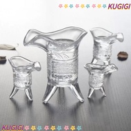 KUGIGI Chinese Emperor Cup, Chinese Wine Ancient Crystal Glass Cup,  Retro Tripod Base Whiskey Shot 