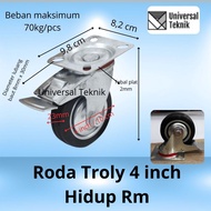 Trolley Wheels Rubber Trolley with Brakes 4" inch Trolley Wheels caster caster caster 4 inch