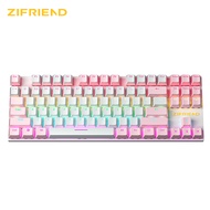 ZIFRIEND KY400 87 keys Mechanical Keyboard Wired Blue Switch/Red Switch Metal Gaming Keyboard RGB