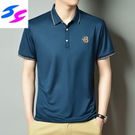 Hy Business Shirt for Export 2023 New Summer Men's Clothing Short Sleeve T-shirt Embroidered Large Size Polo Shirt Trendy Solid Color Top Polo T Shirt Men