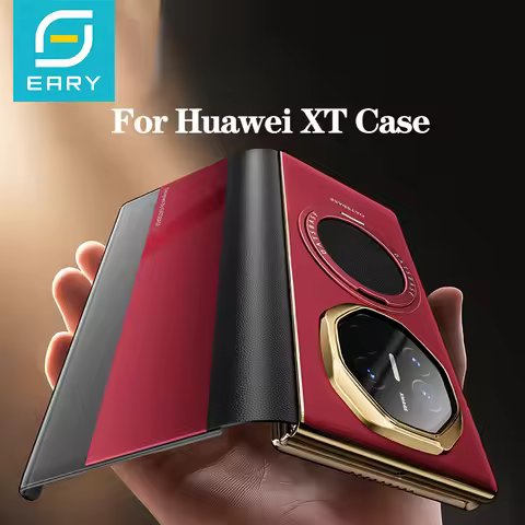 Eary Phone Case for Huawei Mate XT With MagSafe 360° Rotatable Stand Leather Metal Screen Protector