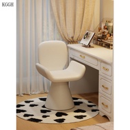 Rotatable Vanity Chair for Women Bedroom Makeup Bench Cream Style Luxury Small Size Italian Style St