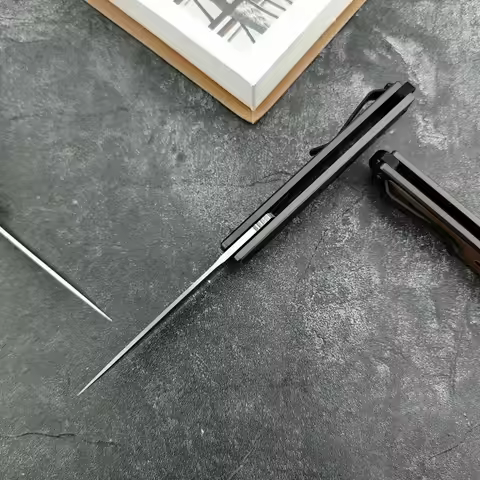 Snap on.7190 Outdoor Pocket Folding Knife 8Cr13Mov Steel Blade 420 Steel Inlay G10 Handle Portable T