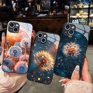 Beautiful and colorful dandelion glass case for iPhone 17 16 15 14 13 12 11 8 7 6 6s 6p 7p 8p 6g 7g 