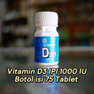 Vitamin D3 IPI 1000 IU - Bottle of 75 Tablets
