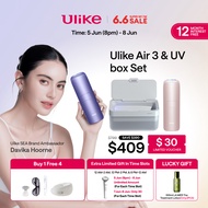 Ulike Sapphire AIR-3  IPL Laser Hair Removal&amp; Sterilizer Box Set Nearly Painless Results in 3 weeks and 0.7s/flash with automatic continuous flashes and ice cooling hair removal Heavy Hair Face Bikini Leg Body Skin Care