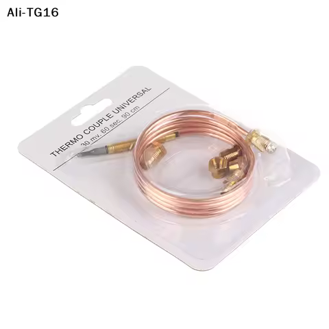 【Ty2】1Pc 90cm 3.0mV Gas Stove Thermocouple W/5 Nuts Heating Gas Burner Replacement Thermocouple Adap