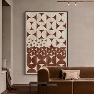 Abstract beige-brown wall art canvas painting - 60 x90 cm