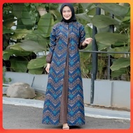 Baju Gamis Batik Wanita Terbaru Kombinasi Polos Jumbo Modern Dewasa