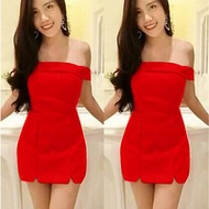 Fashion 1988: Dress Mini Wanita Elegan Lengan Pendek Bodycon Sabrina Sexy You CanSee, Warna Hitam-Me