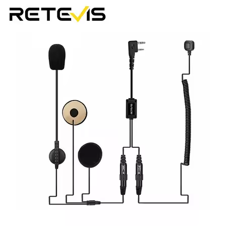 Motorcycle Helmet Headset 2Pin Finger PTT Dual Speakers Walkie Talkie Earpiece for Baofeng UV-5R for