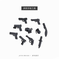 Small Particle Building Blocks Weapon Military Figure Plastic Desert Eagle Glock M9Pistol Model1cm A