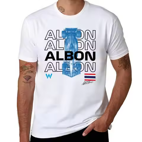 T-Shirt Alex Albon 100% man t shirts Driver Williams F1 cotton for livery tshirt cotton