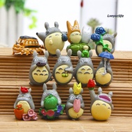 Lveyurlife 12Pcs Set Anime Totoro Model Resin Miniatur Rumah Boneka Bo