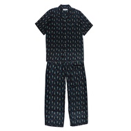 Guy Laroche Collared Pajamas Short Sleeves Long Pants Printed Pattern Polyester Fabric Comfortable T