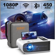 YABER 4K Projector Pro V8 with WiFi 6 and Bluetooth 5.0 450 ANSI Outdoor Projector Portable Home Video Projector